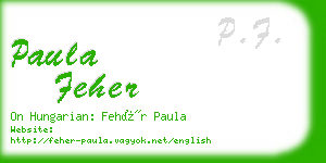 paula feher business card